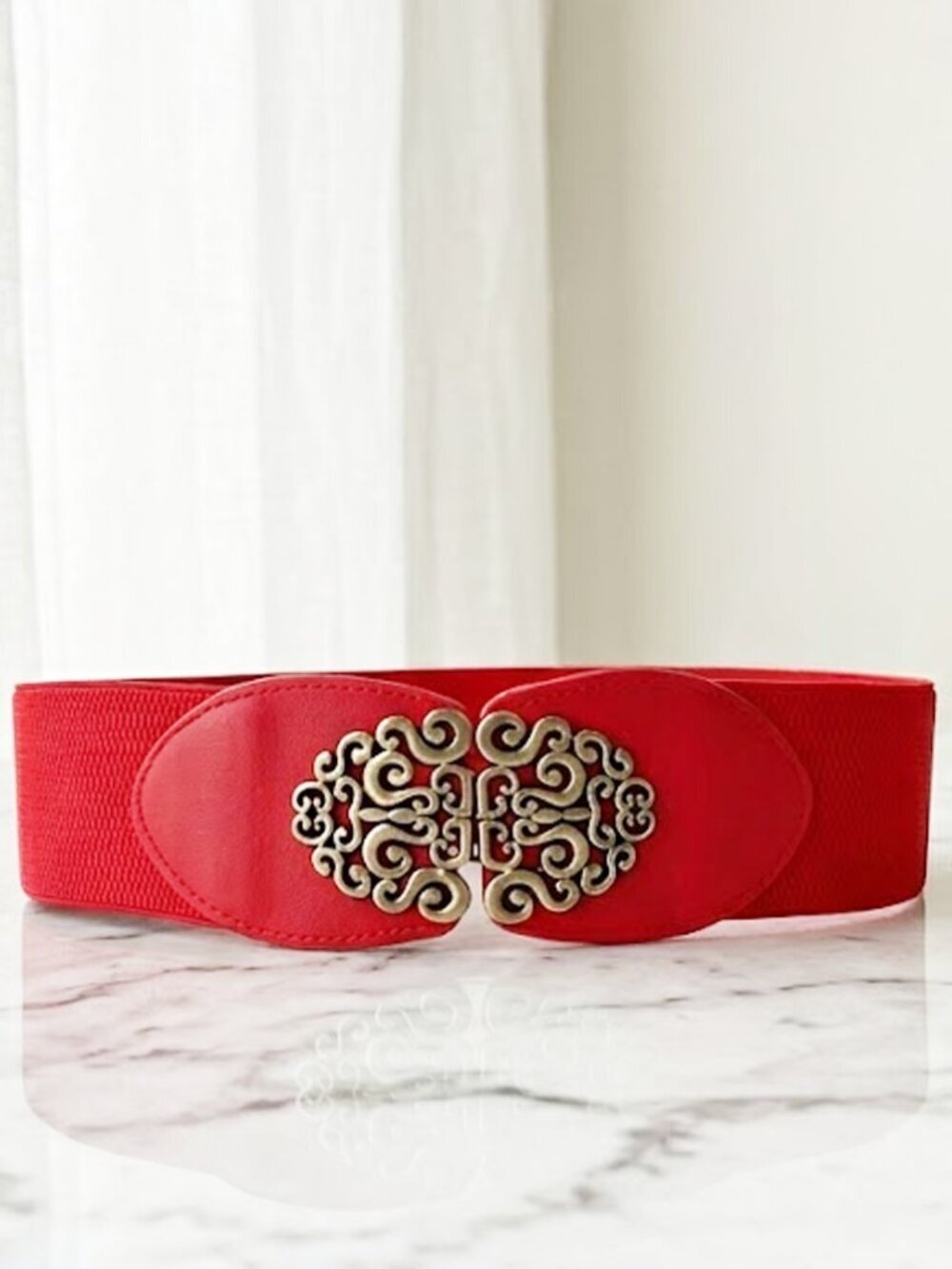 Red Female Fashionable Vintage Style Belt